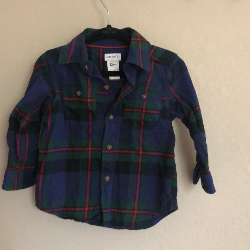 Carters 12m plaid shirt flannel